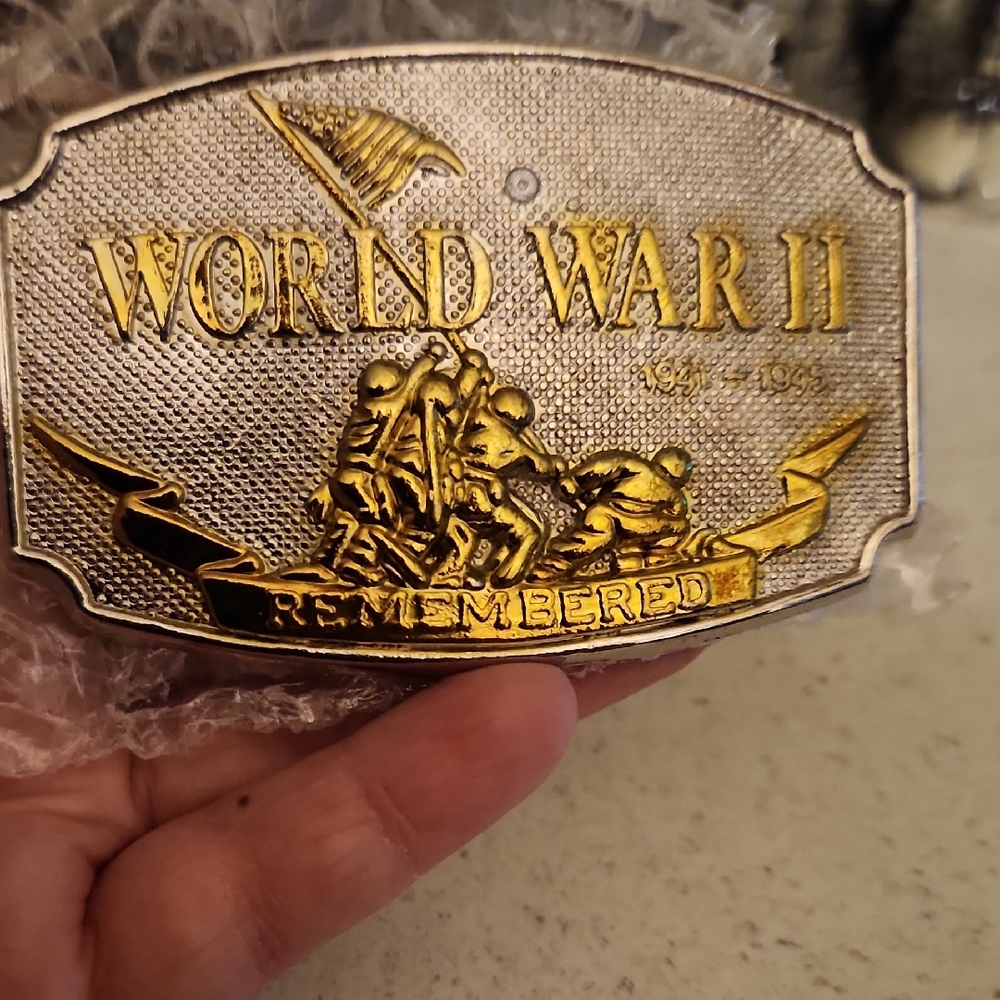 World War II Remembered Belt Buckle